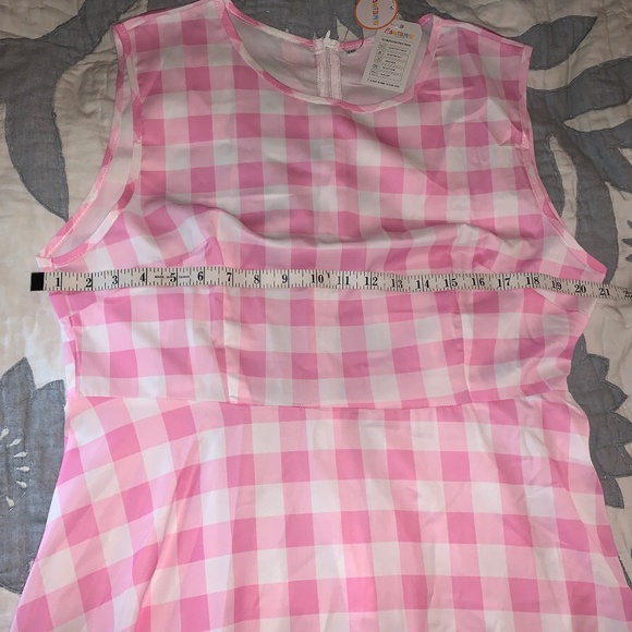 AWIBMK Vintage Retro 1950's Pink Gingham Swing Summer Dress 🌸 from Amazon - Picture 5 of 10